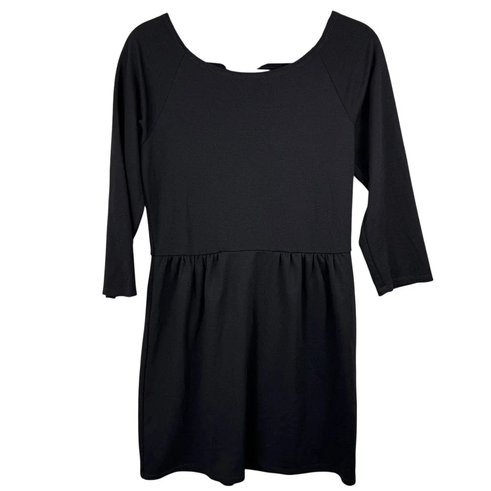 American‎ Eagle Dress Womens Large Black 3/4 Sleeve Scoop Neck Minimalist